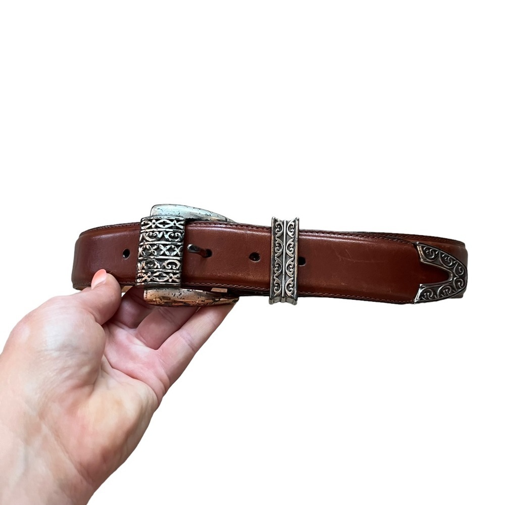 Brighton Womens Leather Vintage Brown Belt size small